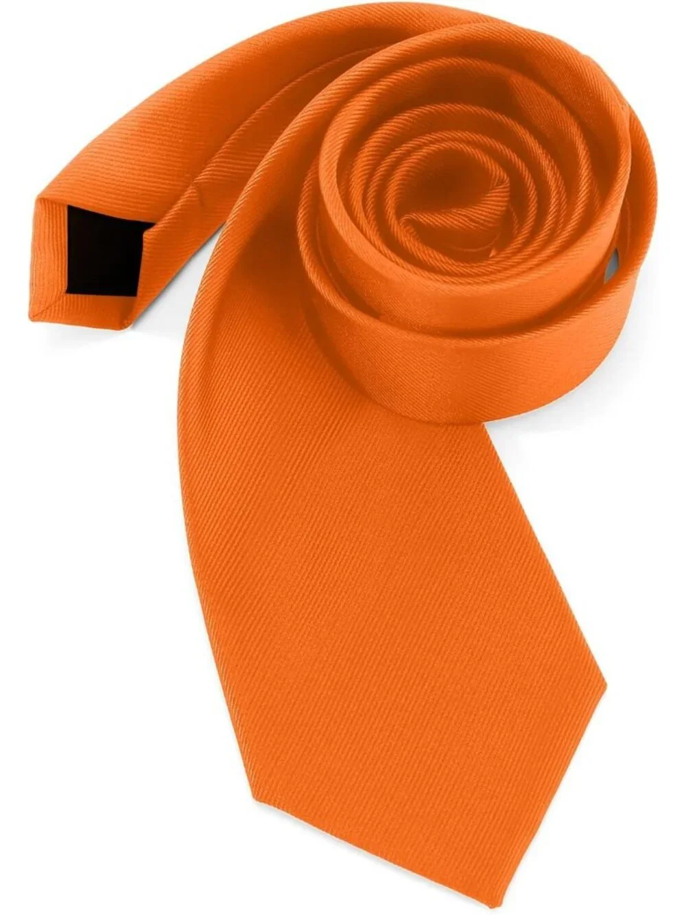 Men's Orange Twill Diagonal Textured Silk Formal Necktie For Business Dress